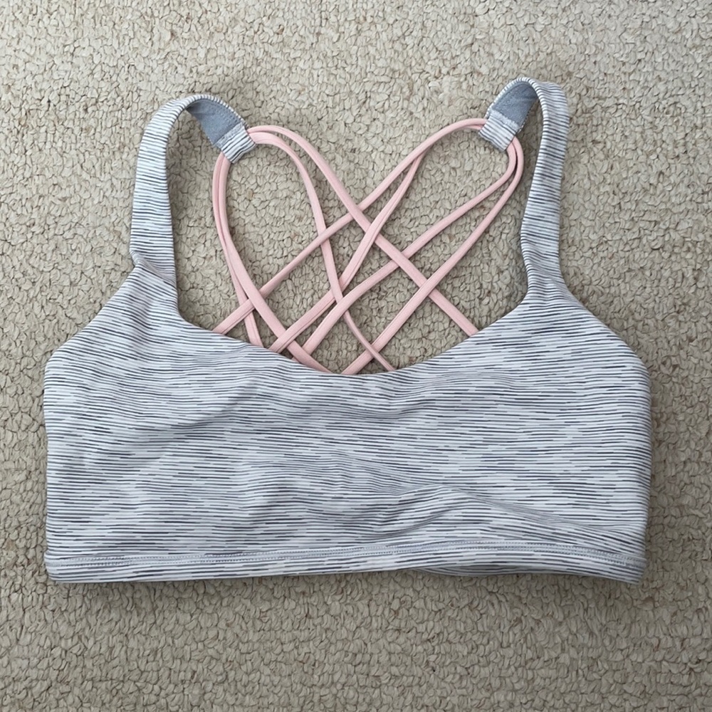 lululemon athletica Gray and Pink Sports Bra